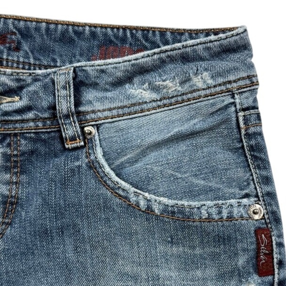 Silver Jeans‎ Co Jones Mid Rise Bootcut Distressed Medium Wash Y2K Retro Sz 29